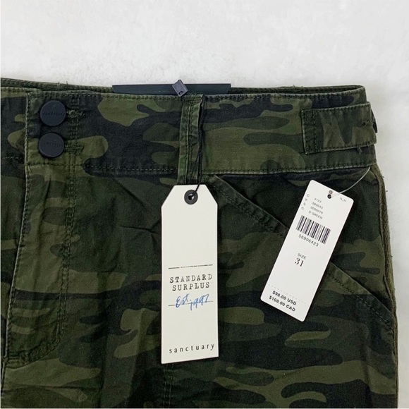 NWT Anthropologie Sanctuary Camo Cargo Cropped Jogger Pants - Picture 7 of 9